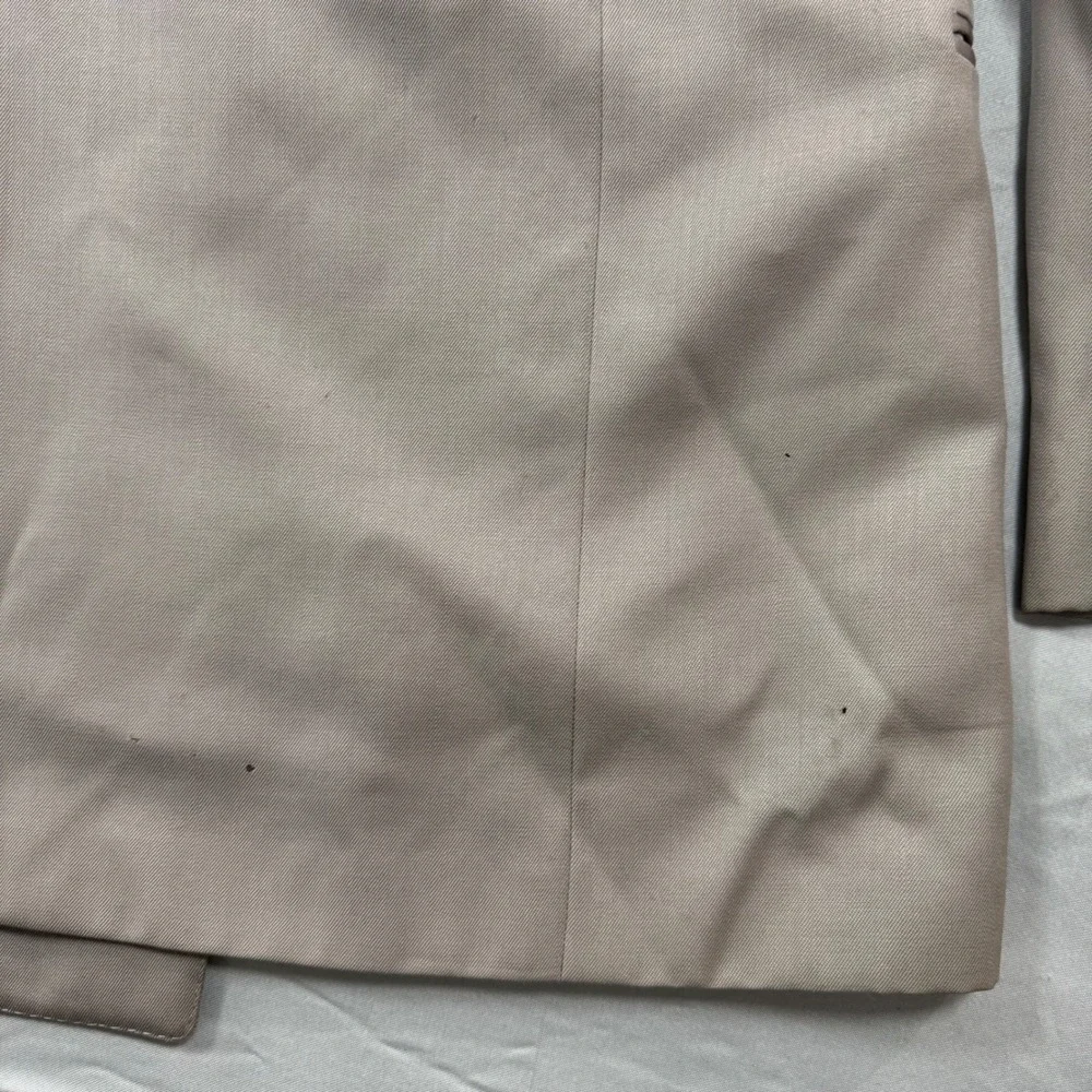 VTG Jaeger Mens Double Breasted Pure New Wool Blazer Taupe Tan Old Money Luxury